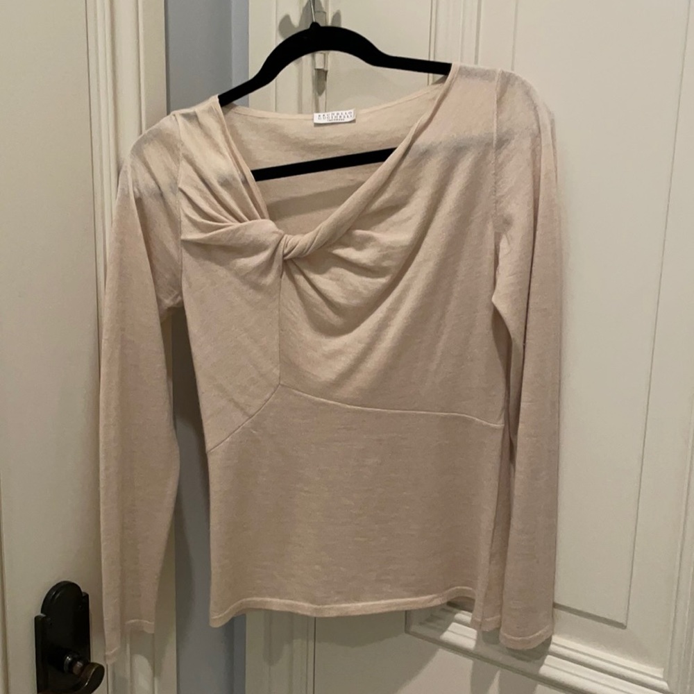 Brunello Cucinelli cashmere cream top